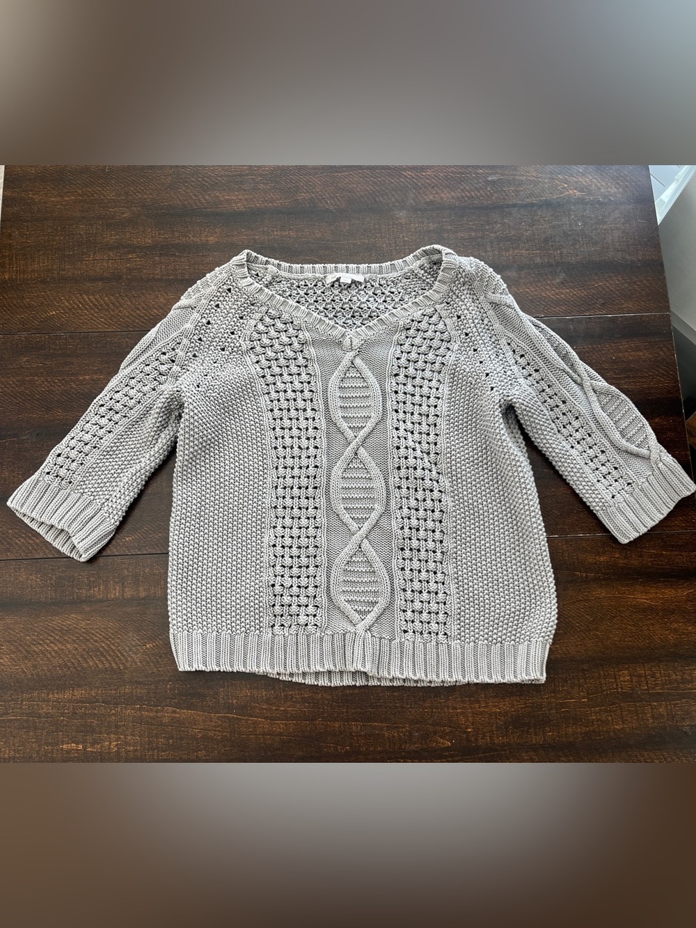 Y2K Gray Gap Cable Knit Sweater